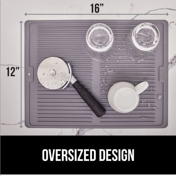 GORILLA GRIP Dish Drying Mat Food Grade Silicone Quick Dry Kitchen Hair Tools - Picture 1 of 5